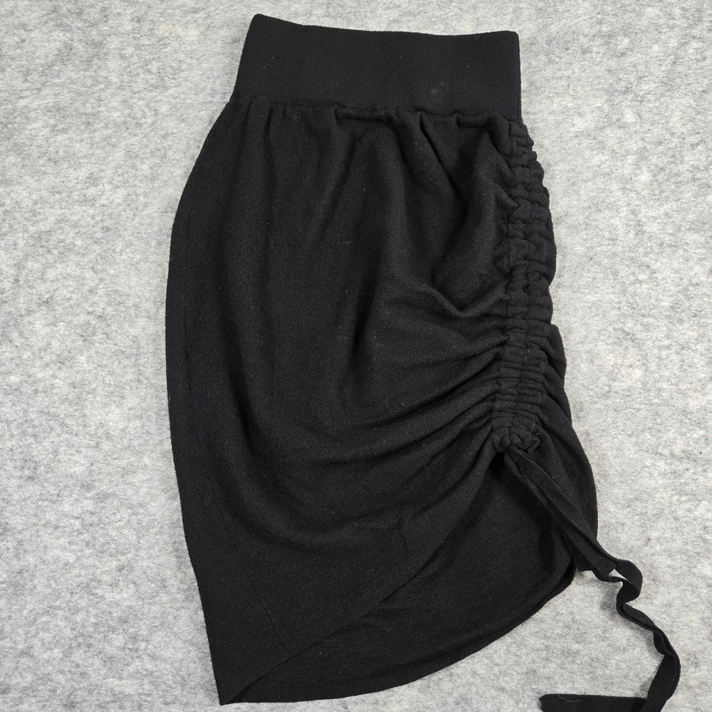 T‎ by Alexander Wang Womens Black Ruched Side Drape Knit Mini Skirt